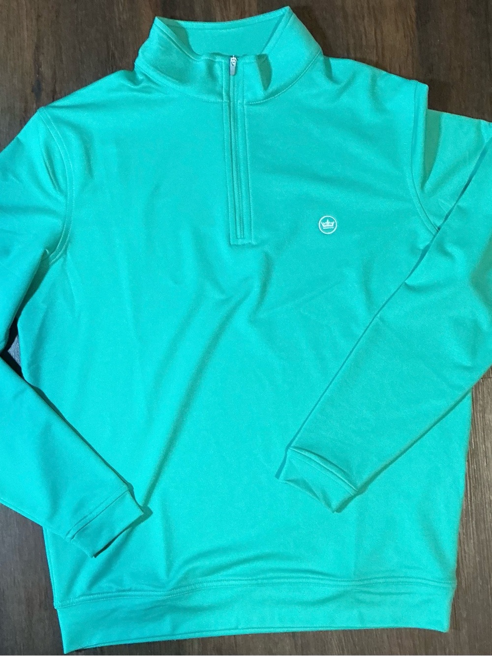 Peter Millar Perth Melange QuarterZip NWT Small Sea Green